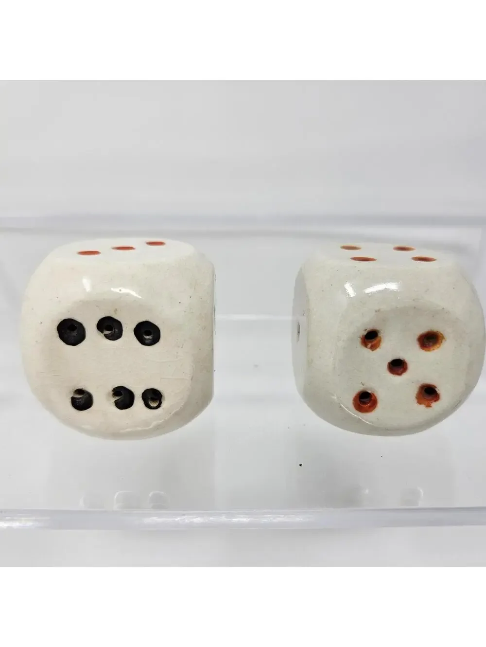 Vintage Dice Salt & Pepper Shakers 1950's Black & Red Dots Made In Japan
